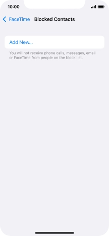 Press Add New... and follow the instructions on the screen to block a contact.