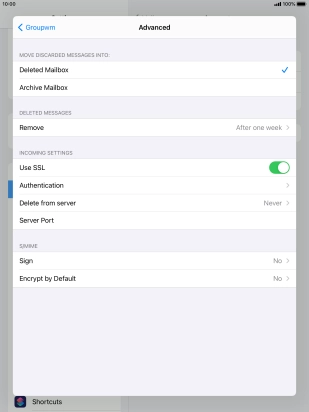 Press the indicator next to 