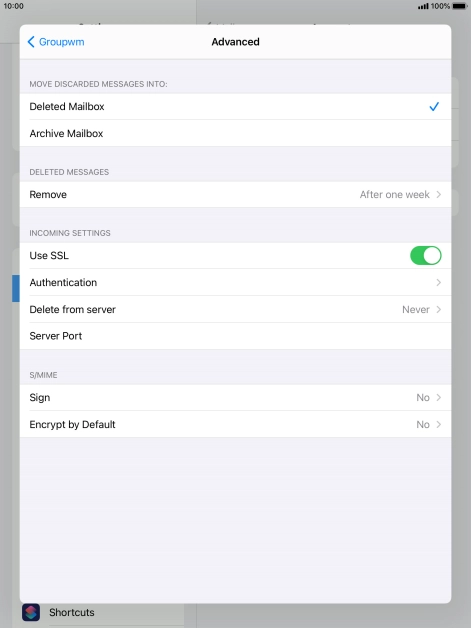 Press the indicator next to 