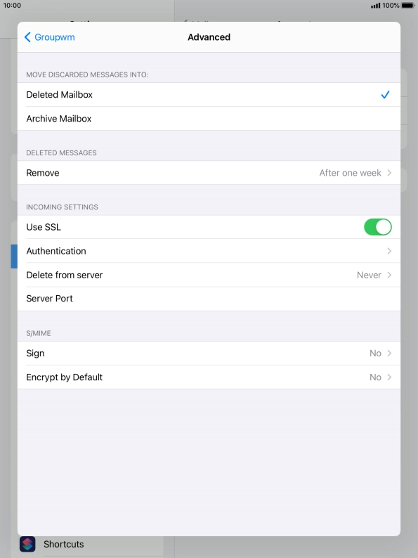 Press the indicator next to 