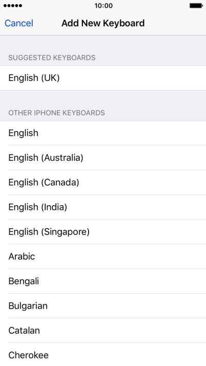 Press the required language to add it.