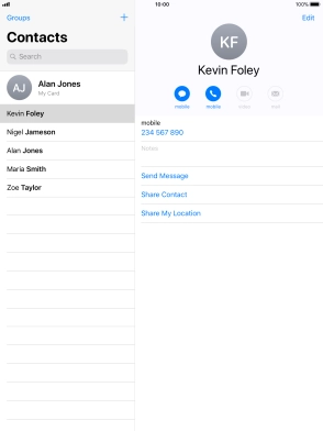 Press the new contact icon.