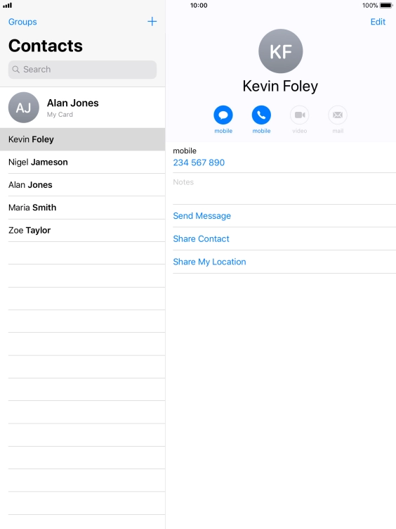 Press the new contact icon.