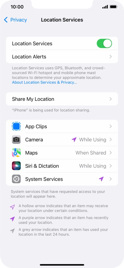 Press the required app.