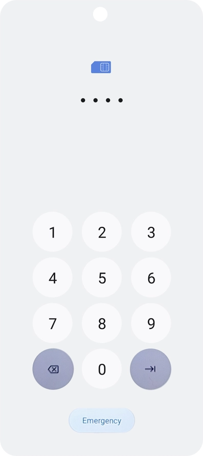 If your SIM is locked, key in your PIN and press arrow right.