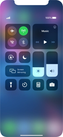 Press the required function to open an application or turn the function on or off.