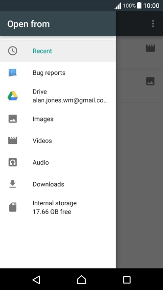 Press the required category and go to the required folder.