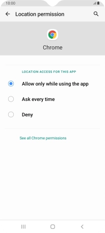 Press the required setting.