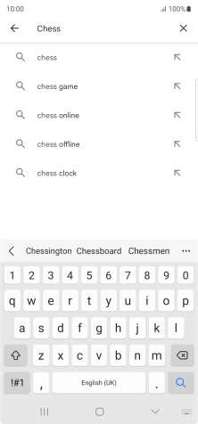 Key in the name or subject of the required app and press the search icon.