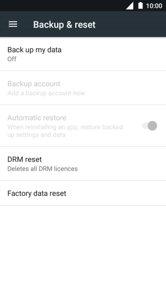 Press Factory data reset.