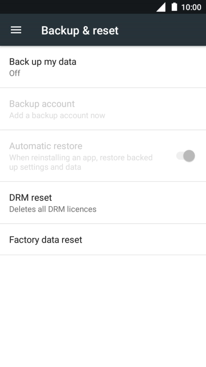 Press Factory data reset.