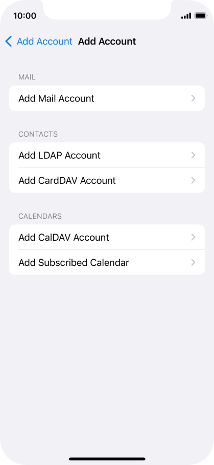 Press Add Mail Account.