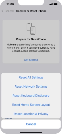 Press Reset All Settings.