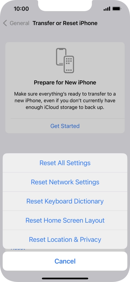 Press Reset All Settings.