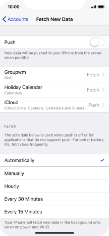 If you turn off the function, press the required setting.