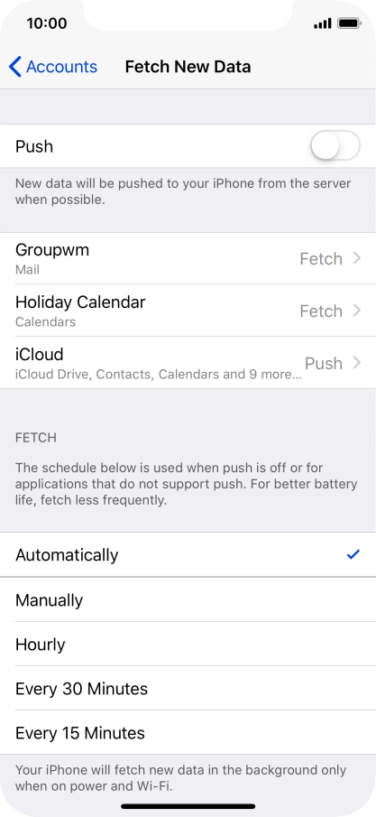 If you turn off the function, press the required setting.