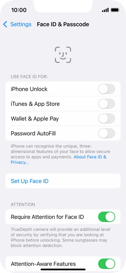 Press Set Up Face ID.