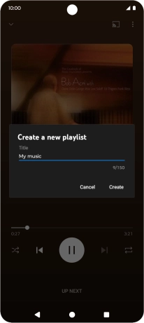 Key in a name for the playlist and press Create.
