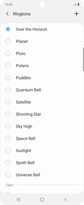 Press the add ring tone icon.