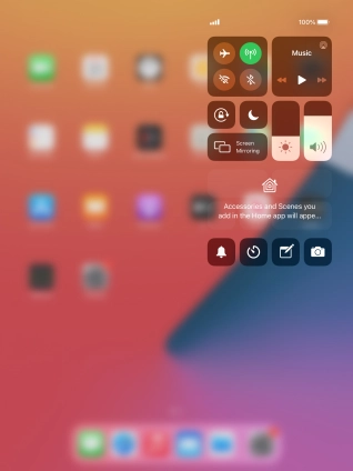Press the required function to open an application or turn the function on or off.