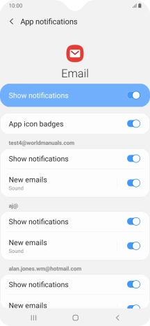 Press the indicator next to 