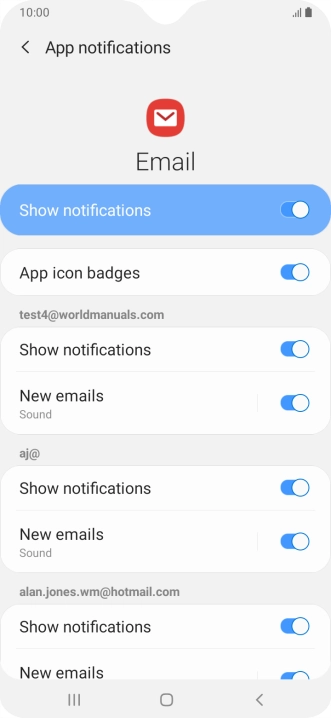 Press the indicator next to 