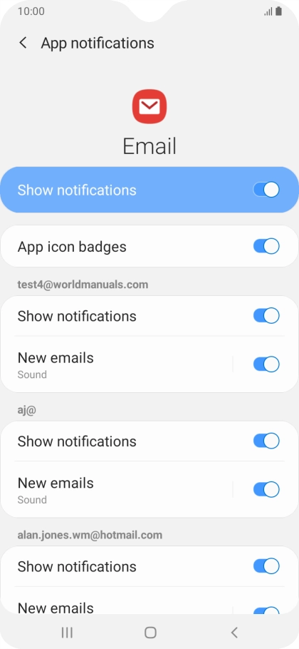 Press the indicator next to 