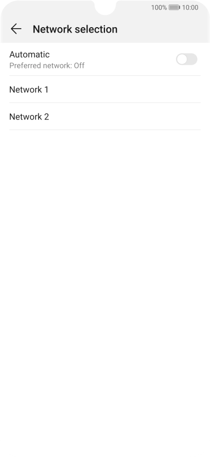 If you want to select a network automatically, press the indicator next to 