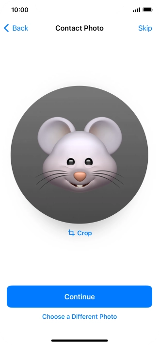 Follow the instructions on the screen to customise the selected picture and press Continue.