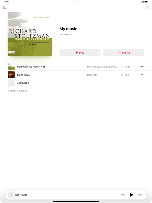 Go to the required category or playlist and press the required audio file.