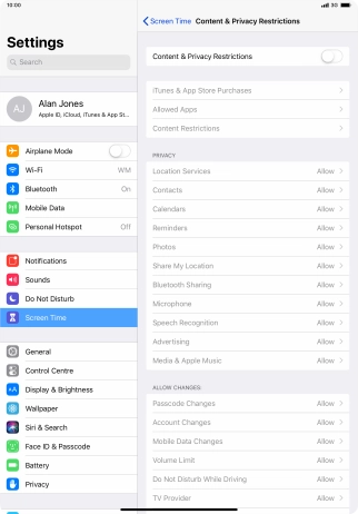 Press the indicator next to 