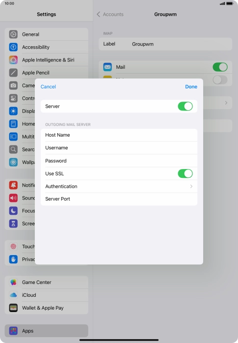 Press Authentication.