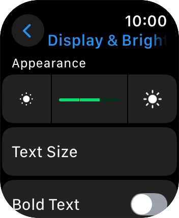 Press the brightness icons to set the required brightness.