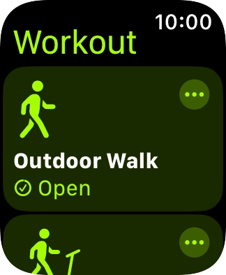 Press the required training activity to start it.