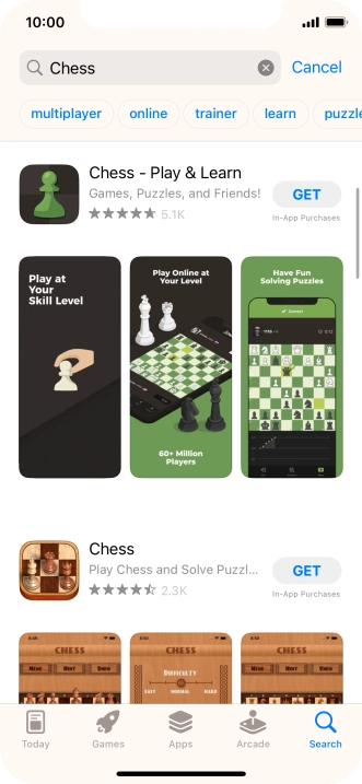 Press the required app.