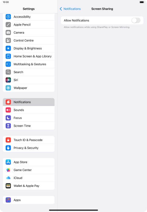 Press the indicator next to 