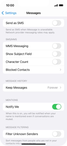 Press the indicator next to 