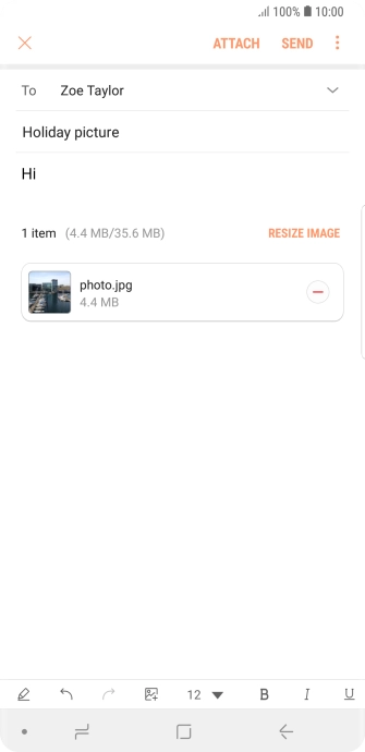 Press SEND when you've finished your email message.