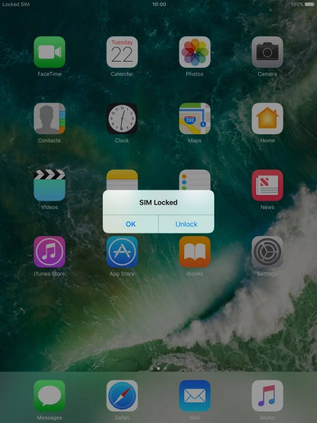 If your SIM is locked, press Unlock.