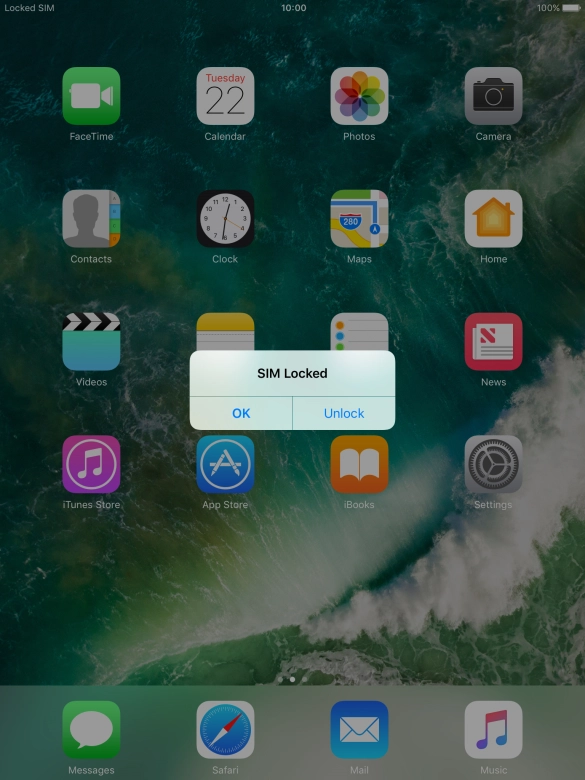 If your SIM is locked, press Unlock.