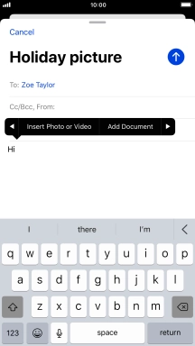 Press Insert Photo or Video and follow the instructions on the screen to attach a picture or a video clip.