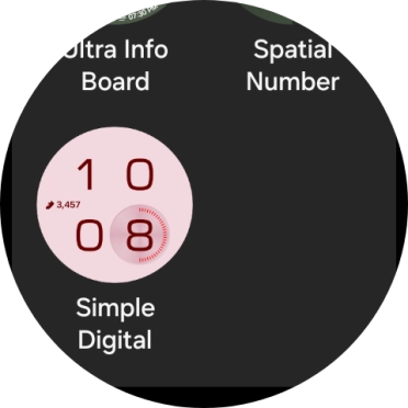 Slide your finger up or down to see the available watch faces.