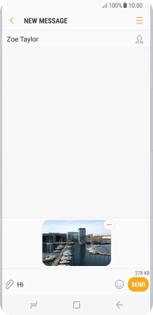 Press SEND when you've written your picture message.