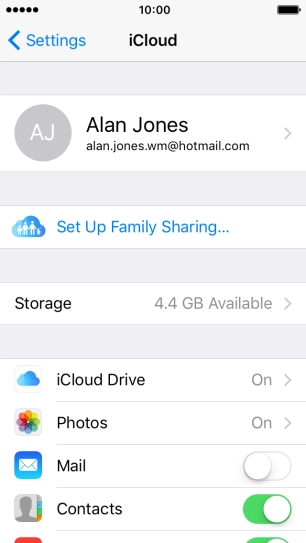 Press iCloud Drive.