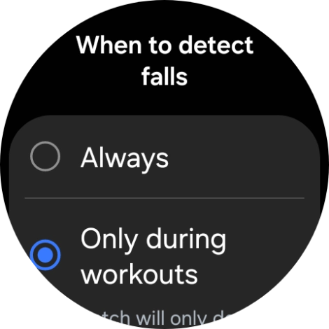 Press the required setting.