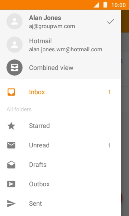 Press the account name.