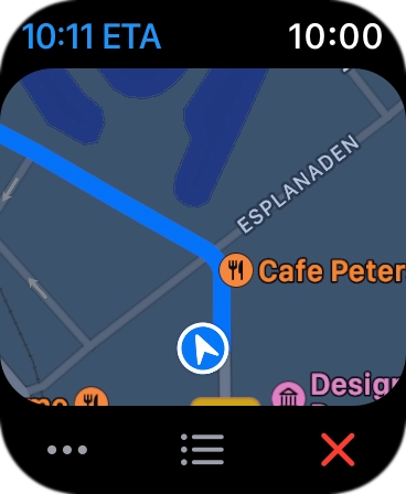 Turn the Digital Crown to zoom in or out on the map.