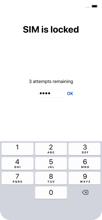 If your SIM is locked, key in your PIN and press OK.