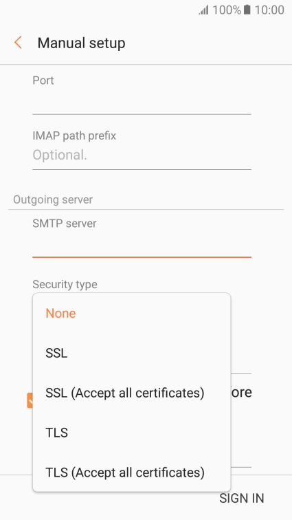 Press None to turn off the function.