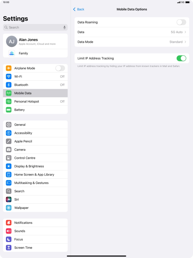 Press the indicator next to 